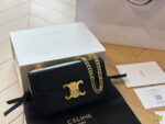 CELINE TRIOMPHE Crossbody bag Black Size: 20cm - Image 4