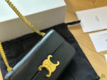 CELINE TRIOMPHE Crossbody bag Black Size: 20cm - Image 7