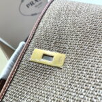 CELINE Mini jacquard stripe fabric cow leather bucket bag with little wallet Size:23*25*23CM - Image 5