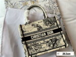 Dior Three-dimensional embroidery Book 23 tote shopping bags size: 26.5*21cm/36*28 cm - Image 9