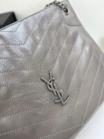 YSL NIKI Wrinkled retro oil wax skin Shoulder and backbody tote bag grey 577999 size: 33*27*11.5 cm - Image 2