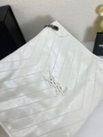 YSL NIKI Wrinkled retro oil wax skin Shoulder and backbody tote bag white 577999 size: 33*27*11.5 cm - Image 2
