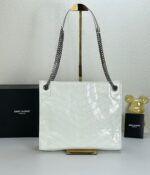 YSL NIKI Wrinkled retro oil wax skin Shoulder and backbody tote bag white 577999 size: 33*27*11.5 cm - Image 7