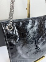 YSL NIKI Wrinkled retro oil wax skin Shoulder and backbody tote bag black 577999 size: 33*27*11.5 cm - Image 8