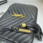 YSL MONOGRAM SAINT LAURENT LOU quilted leather camera bag black with gold hardware 520534 size: 23*16*6CM - Image 5