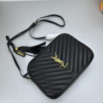 YSL MONOGRAM SAINT LAURENT LOU quilted leather camera bag black with gold hardware 520534 size: 23*16*6CM - Image 6
