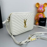 YSL MONOGRAM SAINT LAURENT LOU quilted leather camera bag white with gold hardware 520534 size: 23*16*6CM - Image 2