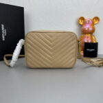 YSL MONOGRAM SAINT LAURENT LOU quilted leather camera bag khaki with gold hardware 520534 size: 23*16*6CM - Image 6