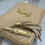 YSL MONOGRAM SAINT LAURENT LOU quilted leather camera bag khaki with gold hardware 520534 size: 23*16*6CM - Image 8