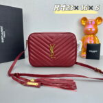 YSL MONOGRAM SAINT LAURENT LOU quilted leather camera bag red with gold hardware 520534 size: 23*16*6CM
