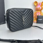 YSL MONOGRAM SAINT LAURENT LOU quilted leather camera bag black with sliver hardware 520534 size: 23*16*6CM - Image 8
