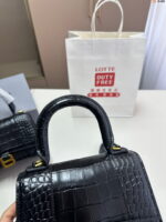 Balenciaga hourglass crocodile with gold buckle size S: 19*8*21cm  L: 23x10x24cm - Image 4