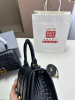 Balenciaga hourglass crocodile with gold buckle size S: 19*8*21cm  L: 23x10x24cm - Image 7
