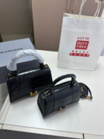 Balenciaga hourglass crocodile with gold buckle size S: 19*8*21cm  L: 23x10x24cm - Image 9