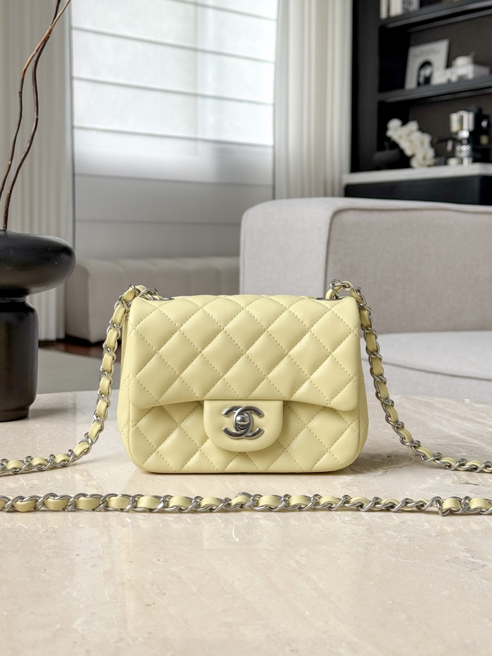 wsxc1790697395678_0 Chanel cf Square Fat 1115 sheepskin leather yellow size: 18*14*7cm - Image 1