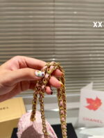 Chanel 22k woolen chain bag pink size: 20*11cm - Image 3