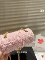 Chanel 22k woolen chain bag pink size: 20*11cm - Image 4