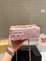 Chanel 22k woolen chain bag pink size: 20*11cm - Image 5