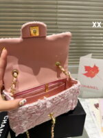 Chanel 22k woolen chain bag pink size: 20*11cm - Image 9
