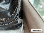 CHANEL Pearl garbage bag black with sliver hardware size：30*32cm - Image 4