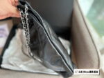 CHANEL Pearl garbage bag black with sliver hardware size：30*32cm - Image 5