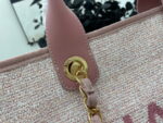 Chanel canvas tote bag Pink light gold size: 38cm - Image 3