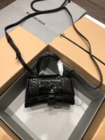 Balenciaga hourglass crocodile with black buckle size S: 19*8*21cm  L: 23x10x24cm