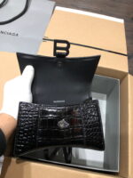 Balenciaga hourglass crocodile with black buckle size S: 19*8*21cm  L: 23x10x24cm - Image 7